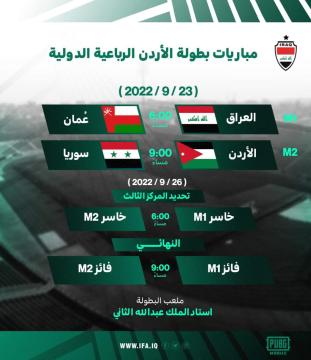 جدول مباريات بُطولة الأردن الرباعيّة